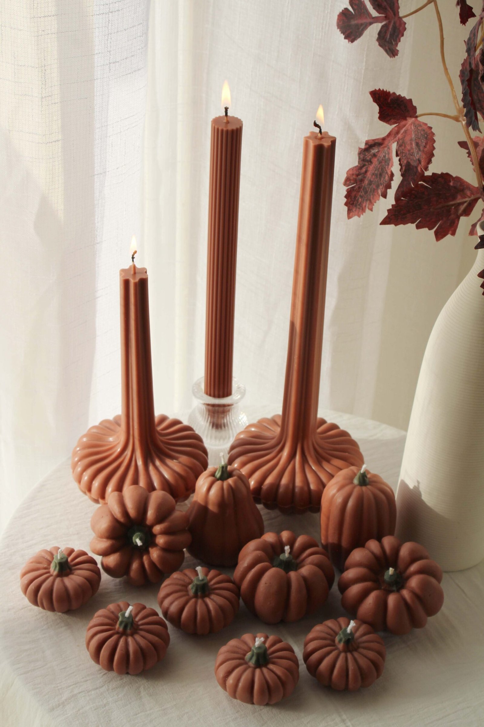 Autumn Pumpkin & Pillar Ensemble — Set of 10 - Image 2