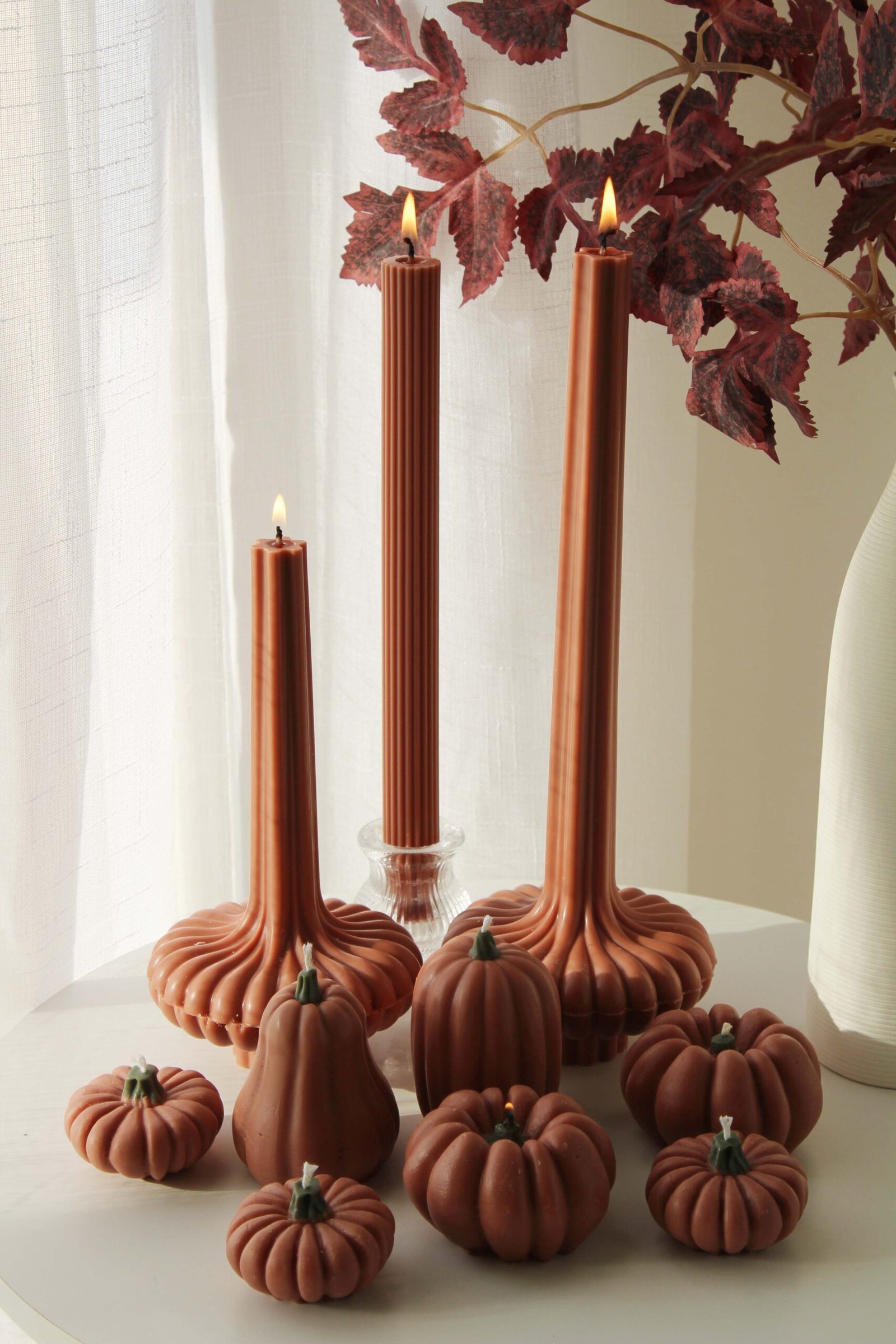 Autumn Pumpkin & Pillar Ensemble — Set of 10 - Image 4