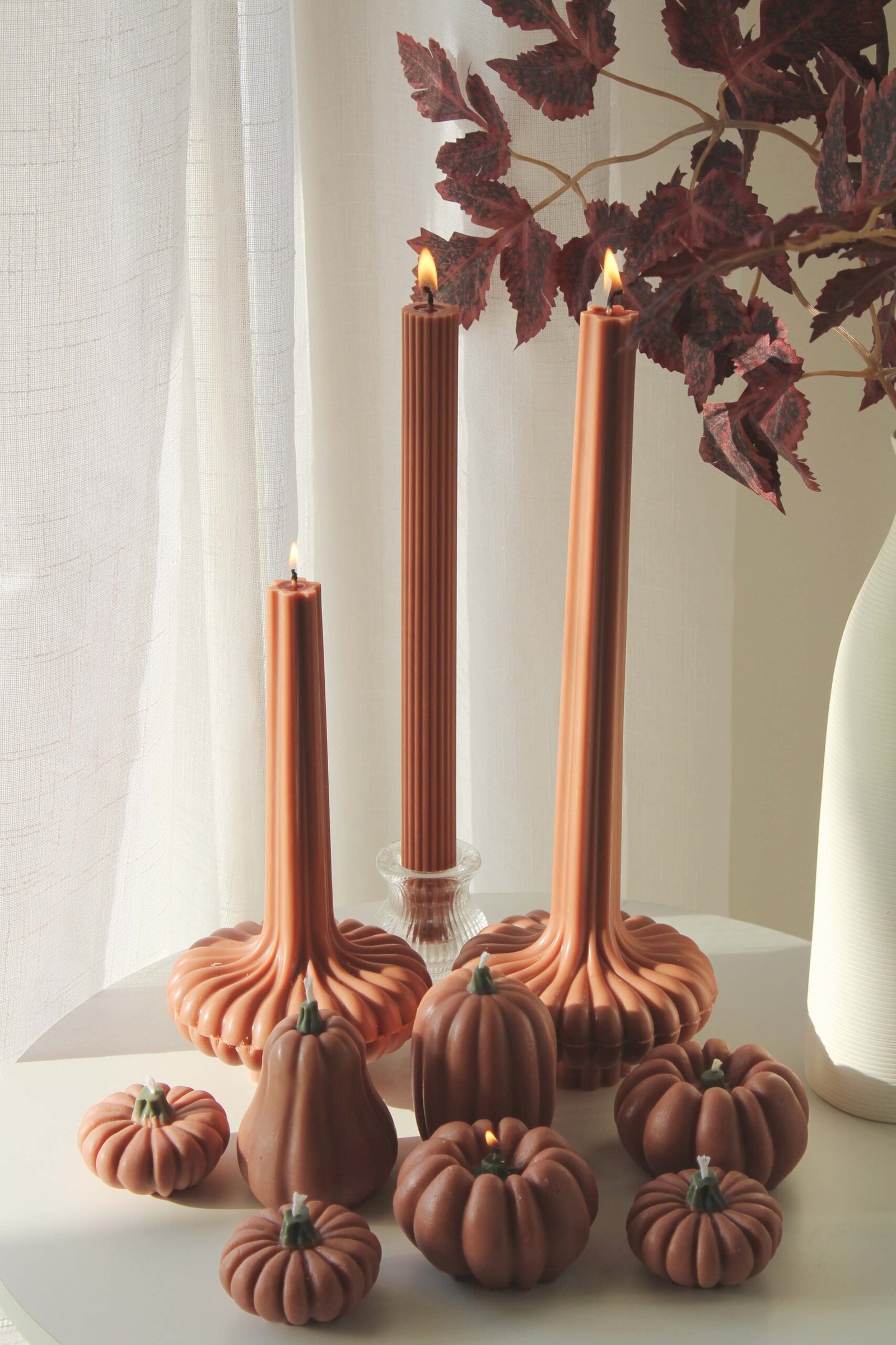 Autumn Pumpkin & Pillar Ensemble — Set of 10 - Image 5
