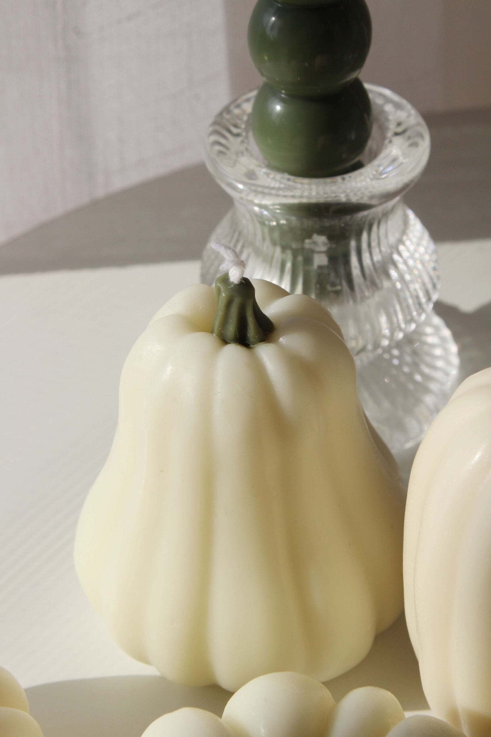 Harvest Pumpkin Ensemble — Set of 8 | Ivory & Forest Green - Image 5